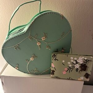 Floral Embroidered Heart-Shaped Bag